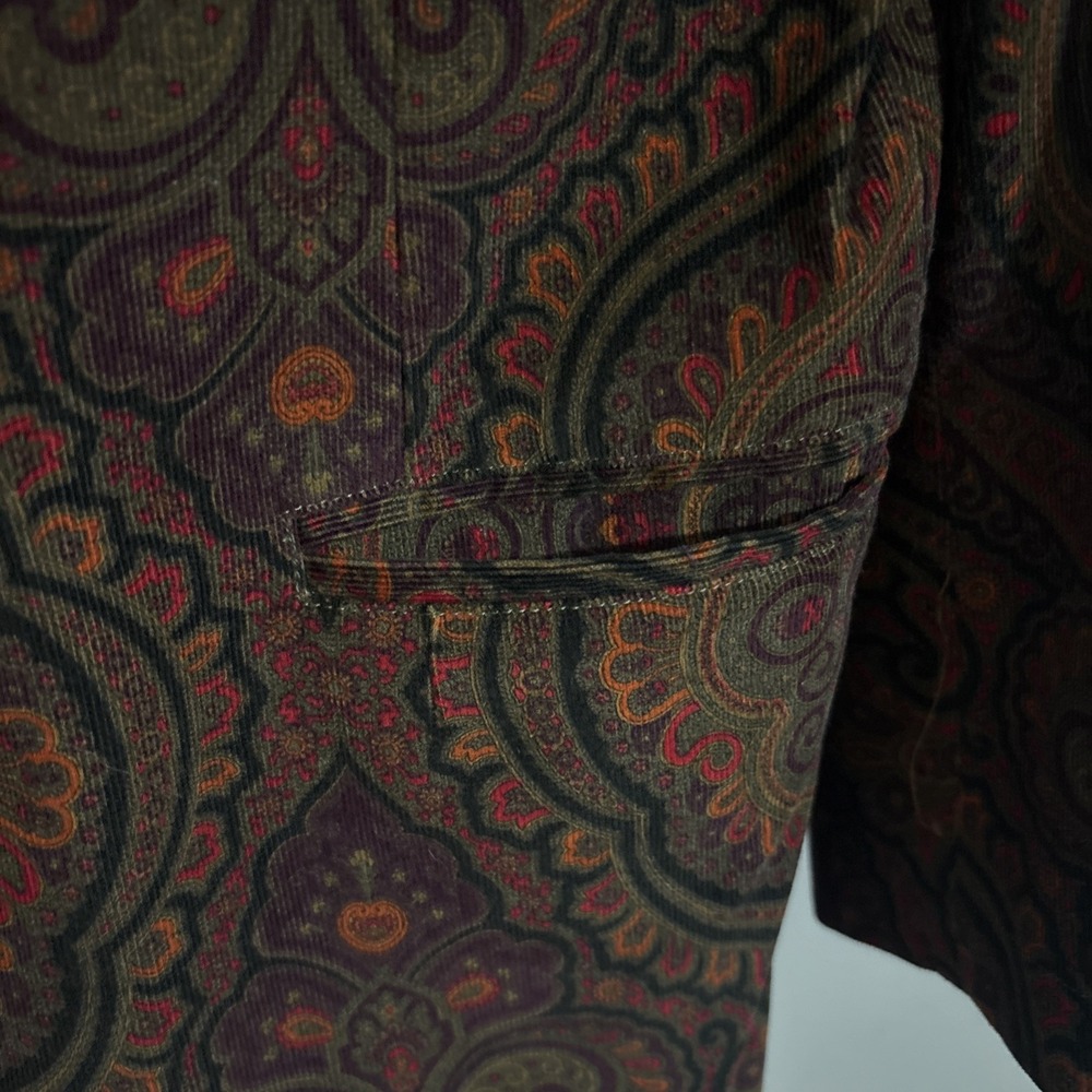 Robert Graham Men's Paisley Corduroy Silk Blazer Sport Coat Jacket Skull‎ Rare - Picture 5 of 16